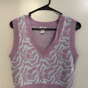 Rue21 Lavender and Light Blue V-Neck Sweater Vest